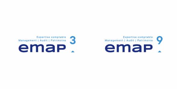 Logotypes versions blanches de 2 entités emap