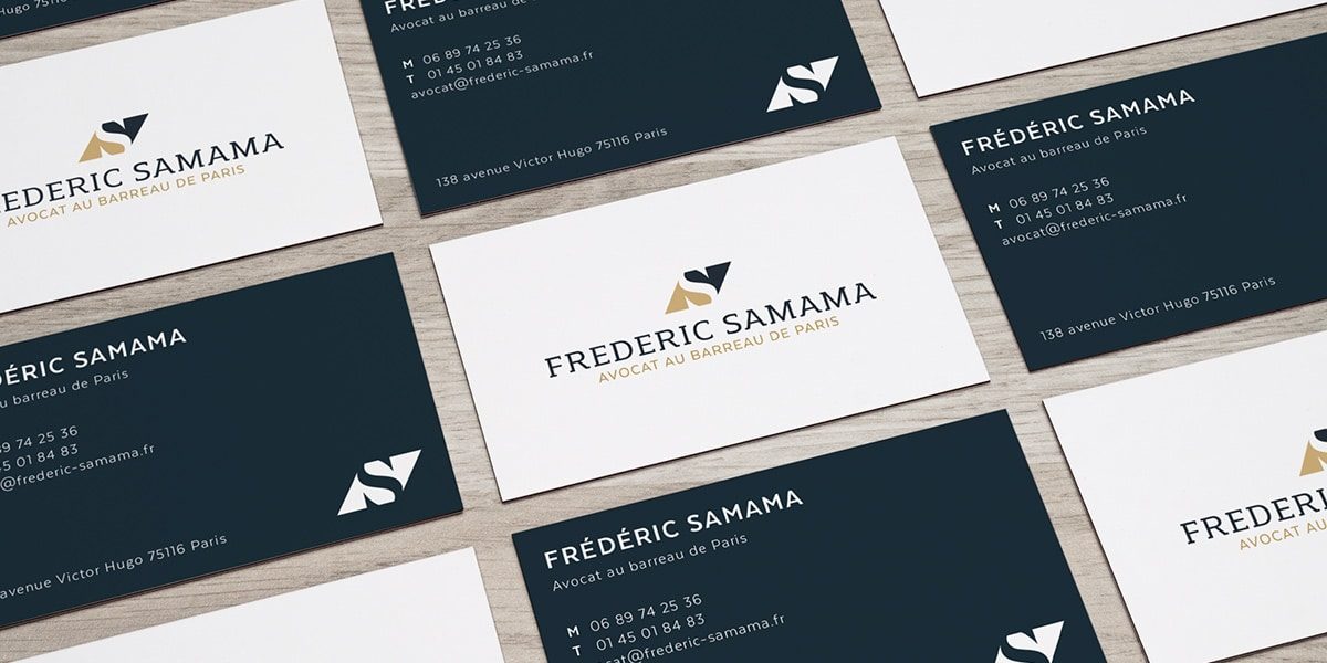 Cartes de visite de Frédéric Samama recto et verso